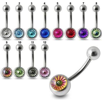 Marre piercing do pupíku s měňavým kamínkem PBBAN763