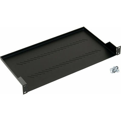 TRITON Police s perforací 19", 1U/150mm, nosnost 15kg, černá, RAB-UP-150-A4