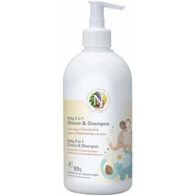 NATURAL Detský sprchový gél a šampón 2v1 kokos harmanček 500 ml