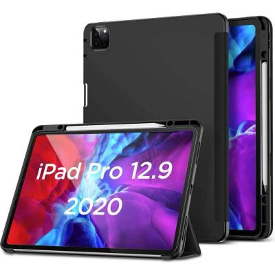 ESR Rebound Pencil Case - полиуретанов калъф с поставка и отделение за Apple Pencil 2 за iPad Pro 12.9 (2020), iPad Pro 12.9 (2018) (черен)
