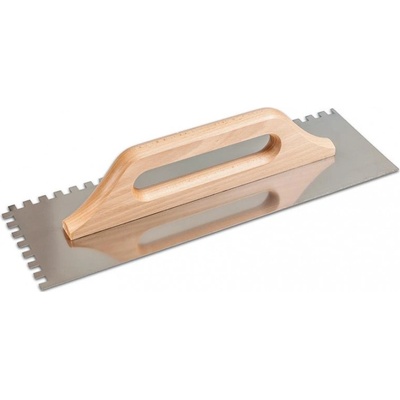 Hladítko Strend Pro Premium, s dřev. rukojetí, 380x130 mm, 0,7 mm, e6mm, rovné, nerez