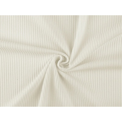 Žebrovaná šatová pletenina / svetrovina, střední, 8 (294 g/m²) Off White