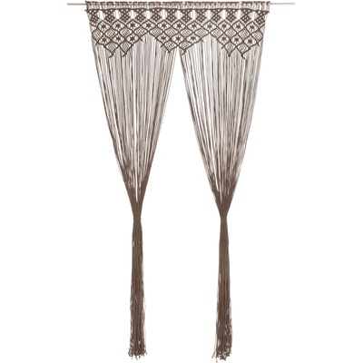 vidaXL Завеса макраме, таупе, 140x240 см, памук (323983)