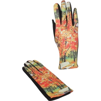 Дамски ръкавици с принт есенен пейзаж