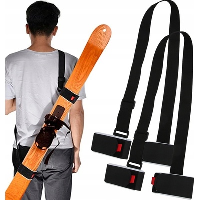 2 KS POPRUH PRO PŘENÁŠENÍ LYŽÍ PÁSEK NA SUCHÝ ZIP LYŽE HŮLKY