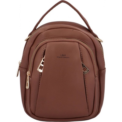 Stylová dámská koženková malá crossbody Estrella tmavě hnědá