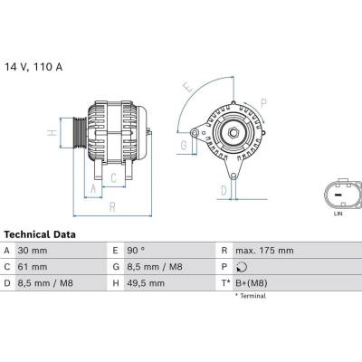 Alternátor BOSCH 0 986 085 030