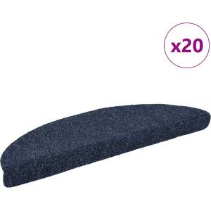 vidaXL Самозалепващи се постелки за стълби, 20 бр. , 56x17x3 см, сини, полукръгли (3365672)