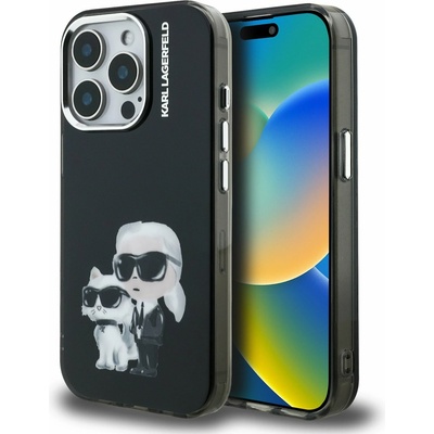 KARL LAGERFELD IML Aquarelle Karl and Choupette Заден Кейс за iPhone 15 Pro Max Черен Karl Lagerfeld | Cheren | ЖЕНИ | UNI