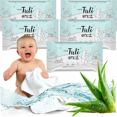 LUBA Tuli Dětské vlhčené ubrousky s 97 % vody a aloe vera 60 ks