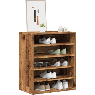 vidaXL Шкаф за обувки от старо дърво 60x35x70 cm Инженерна дървесина (856700)
