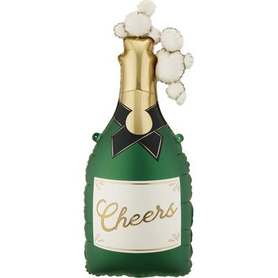 PartyDeco Balonek fóliový Lahev sektu Cheers, 107 cm