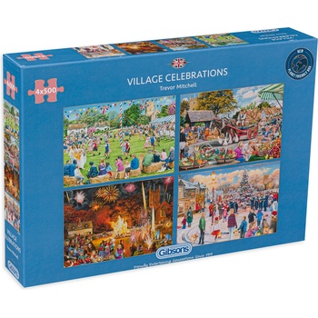 Gibsons Пъзел Gibsons от 4 x 500 части - Празник на селото (G5051)