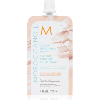 Moroccanoil Color Depositing нежна подхранваща маска без перманентни цветови пигменти Rose Gold 30ml