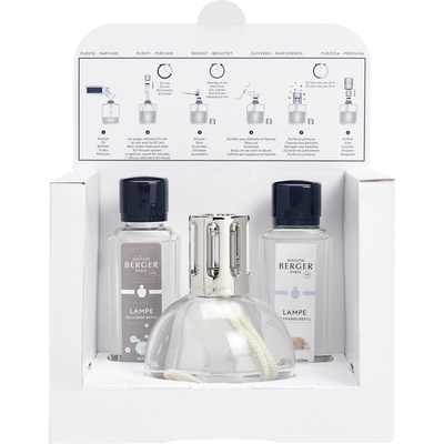 Maison Berger Paris darčekové balenie katalytická lampa Essential Round Bavlnená starostlivosť 250 ml So Neutral 250 ml