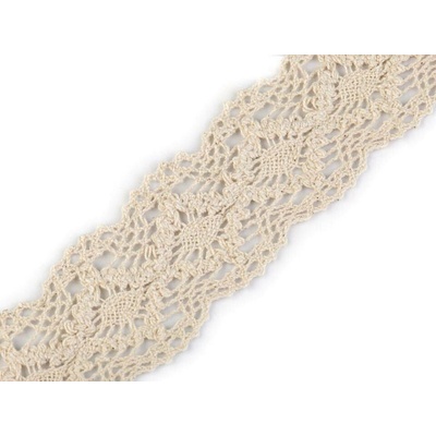 Bavlněná krajka / vsadka paličkovaná šíře 40 mm Varianta: 2 béžová světlá, Balení: 13.5 m 40646/74101/182359