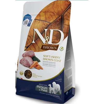 N&D Brown Dog Adult Medium & Maxi Grain Free Lamb Spirulina & Carrot 2 kg