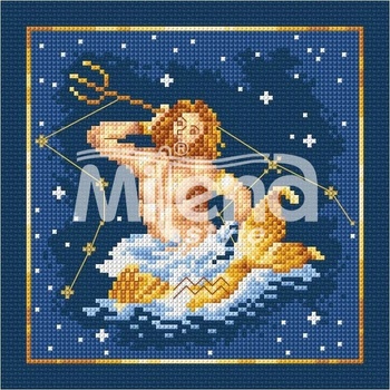 Milena Style Зодия Водолей - гоблен със схема конци dmc