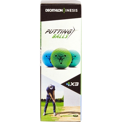 INESIS Golfové patovací míčky 3 ks modro-zelené