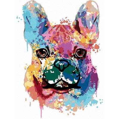 Zuty Malování podle čísel Malovaný buldoček 80 x 100 cm bez rámu a bez vypnutí plátna