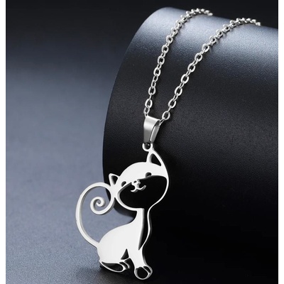 Origoska Ocelový řetízek kočka KC19 stříbrná – Zboží Dáma