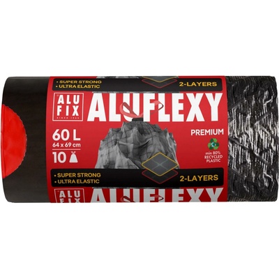 Alufix Pytle na odpad zatahovací 60 l 33 µm 2V 10 ks černé