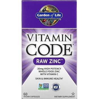 Garden of Life Vitamin Code RAW Zinc, 60 капсули, Garden Of Life (10466)