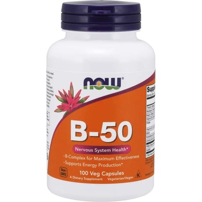 NOW Vitamin B-50 Complex, 100 растителни капсули