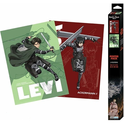 ABYstyle Plagát Attack on Titan - Levi and Mikasa (sada 2 ks)