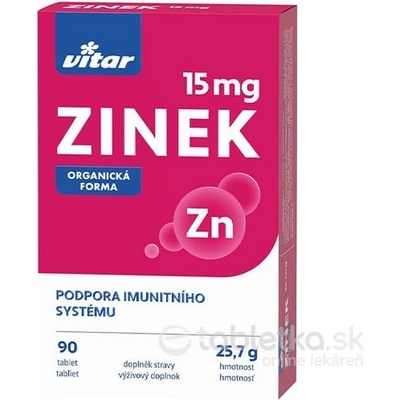Vitar Zinok 15 mg 90 tabliet