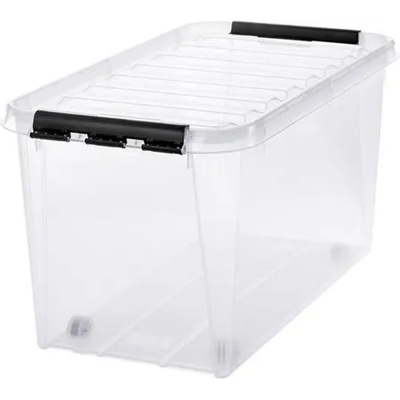 SMARTSTORE Пластмасова кутия за съхранение, 70 литра, с черни дръжки, SMARTSTORE "Classic 70", прозрачна 3530170 (3530170)