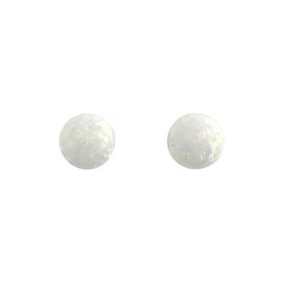 INFINITYSILVER Stříbrné náušnice s bílými opály 8mm na puzetu 436508Bb