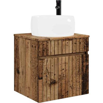 vidaXL Мивка за стена Старо дърво 49 x 44, 5 x 66 см (890620)