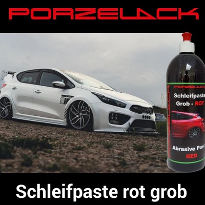 Porzelack brusná pasta červená hrubábez silikonu 1 l