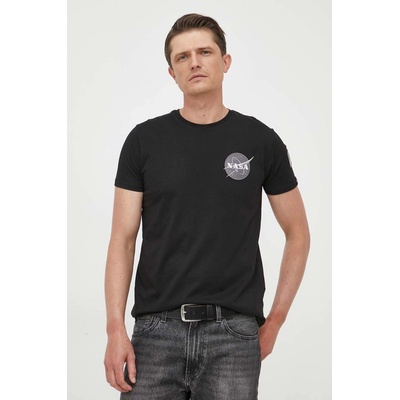 Alpha Industries Памучна тениска Alpha Industries Space Shuttle T в черно с принт 176507.03 (176507.03)