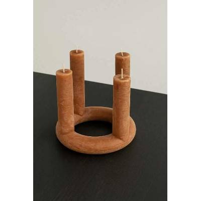 Kulatý adventní svícen 4 svíčky průměr 20 cm Broste LUCILLE - světle hnědý