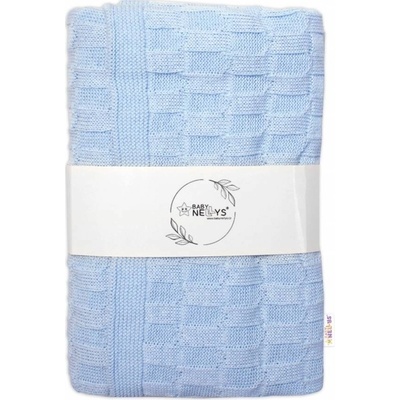 Baby Nellys pletená deka CUBE sv. modrá