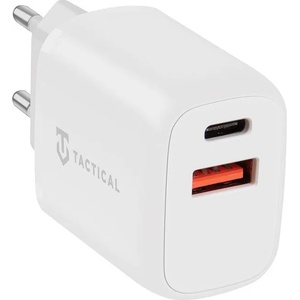 Tactical Base Plug Dual, мрежово зарядно устройство/адаптер USB-C и USB-A 20W, бяла