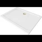 Mexen Flat правоъгълно тънко корито 80 x 70 см, бяло, сифон златен - 40107080G (40107080G)