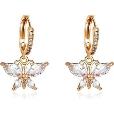 HARAHU Обеци Zircon Butterfly - Златни KP29330 (29330)