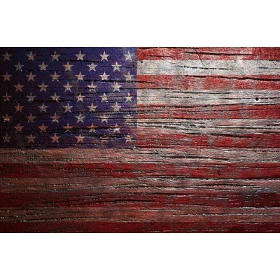 Dimex MS-5-3016 Vliesová fototapeta Vlajka USA na dřevě rozměry 375 x 250 cm