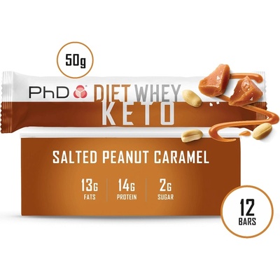 PhD Nutrition Diet Whey Keto Bar, 1x55 Grams/12 bars box/