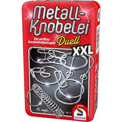 SCHMIDT Sada kovových hlavolamů Duell XXL v plechové krabičce