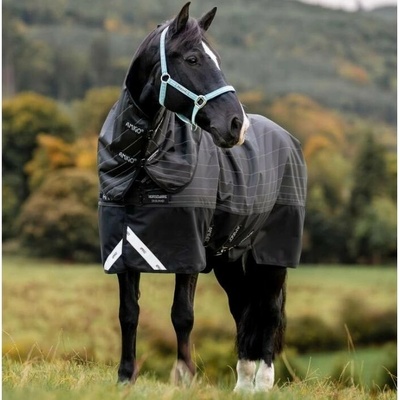 HORSEWARE Výběhová deka Amigo FieldSafe Reflectech Plus 1200D s krkem black reflective & black