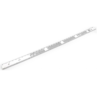 Krejčovský metr / pravítko s velikostními tabulkami délka 100 cm Varianta: bílá, Balení: 1 ks 61836/160557/286954 – Sleviste.cz