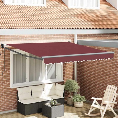 vidaXL Automatická zatahovací markýza burgundská 300 x 250 cm