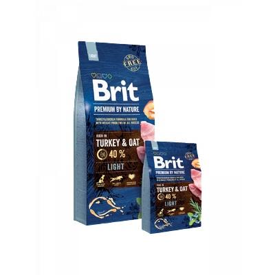 Brit Premium by Nature Light - За контрол на теглото с Пуешко и Овес