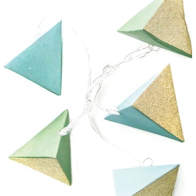 ACA Lighting LED vianočné girlanda trojuholníčky teplá biela 2x batéria AA 160 cm IP20