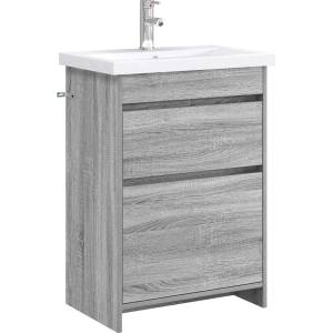 vidaXL Комплект мебели за баня Сив Сонома 61 x 40 x 84, 5 см (3404263)