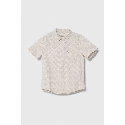 Abercrombie & Fitch Детска памучна риза Abercrombie & Fitch в бежово (KI225.4015)